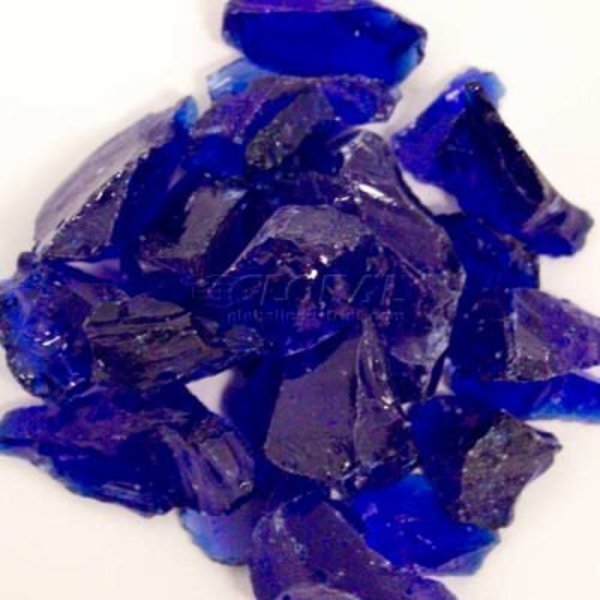 Hiland Hiland Fire Glass RGLASS-CB 1/2" to 1" Dia. Recycled Cobalt Blue 10 Lbs RGLASS-CB